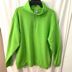 PINK Victoria's Secret Bright Green Zip-Up Sweatshirt